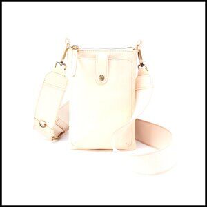 Leather Crossbody Phone Bag Adjustable Strap Minimal Chic Everyday Travel Purse